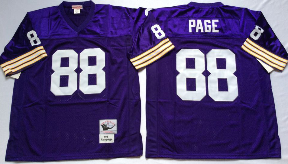 Men NFL Minnesota Vikings #88 Page purple Mitchell Ness jerseys->minnesota vikings->NFL Jersey